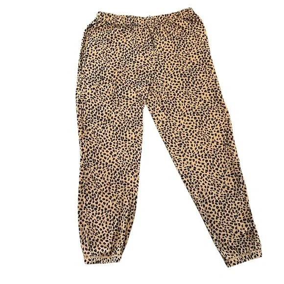 Donna Karan Sleepwear Pajama Set XL Leopard Print comfy loungewear - Picture 3 of 4
